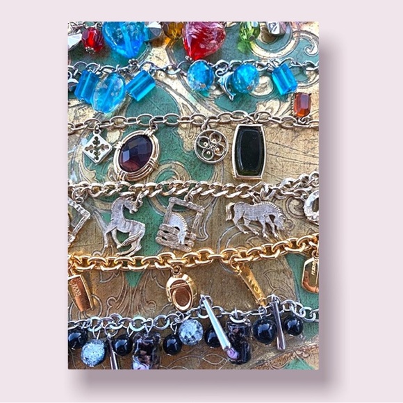 Vintage Charm Bracelets Beaded Jewelry Lot - Picture 3 of 10